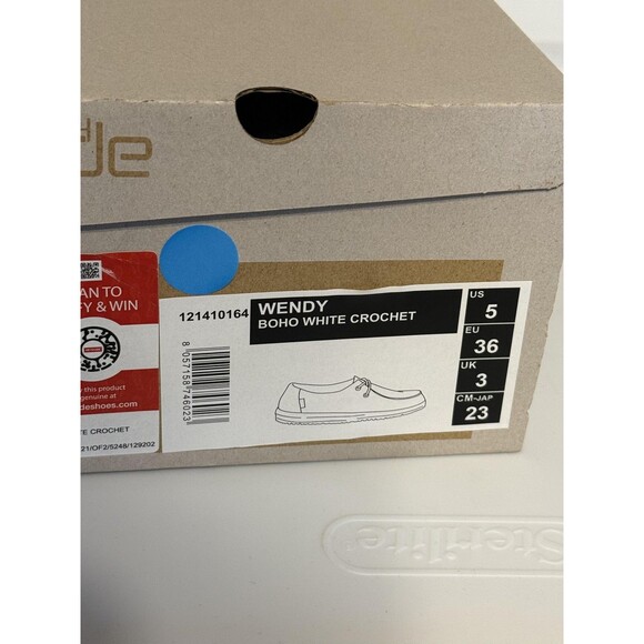 Hey Dude Wendy Shoes Womens Size 5 Boho White Crochet Natural Collection Casual - Picture 12 of 13